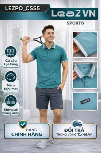 Ảnh của Áo thun polo Leaz cá sấu cotton dày dáng Regular LEZPO_CSS5