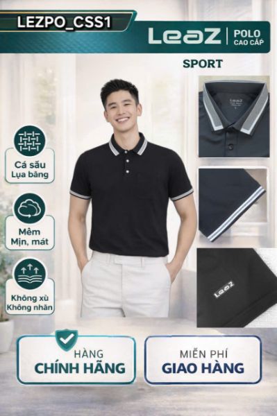 Ảnh của Áo thun polo Leaz cá sấu cotton dáng Slim Fit LEZPO_CSS1