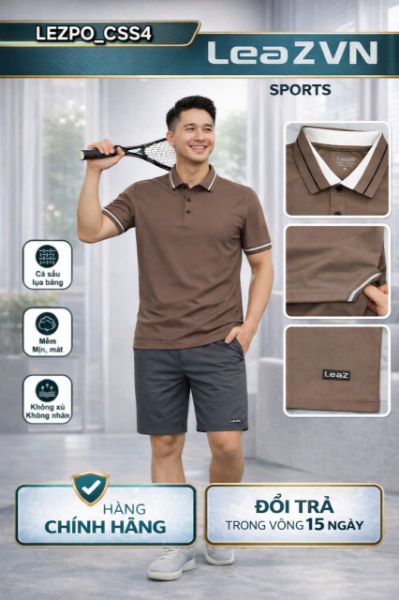 Ảnh của Áo thun polo Leaz cá sấu cotton dáng Regular LEZPO_CSS4