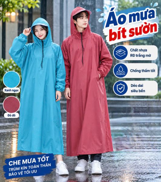 Ảnh của Áo Mưa Bít – Giải Pháp Che Mưa Toàn Diện, Không Lo Tạt Nước